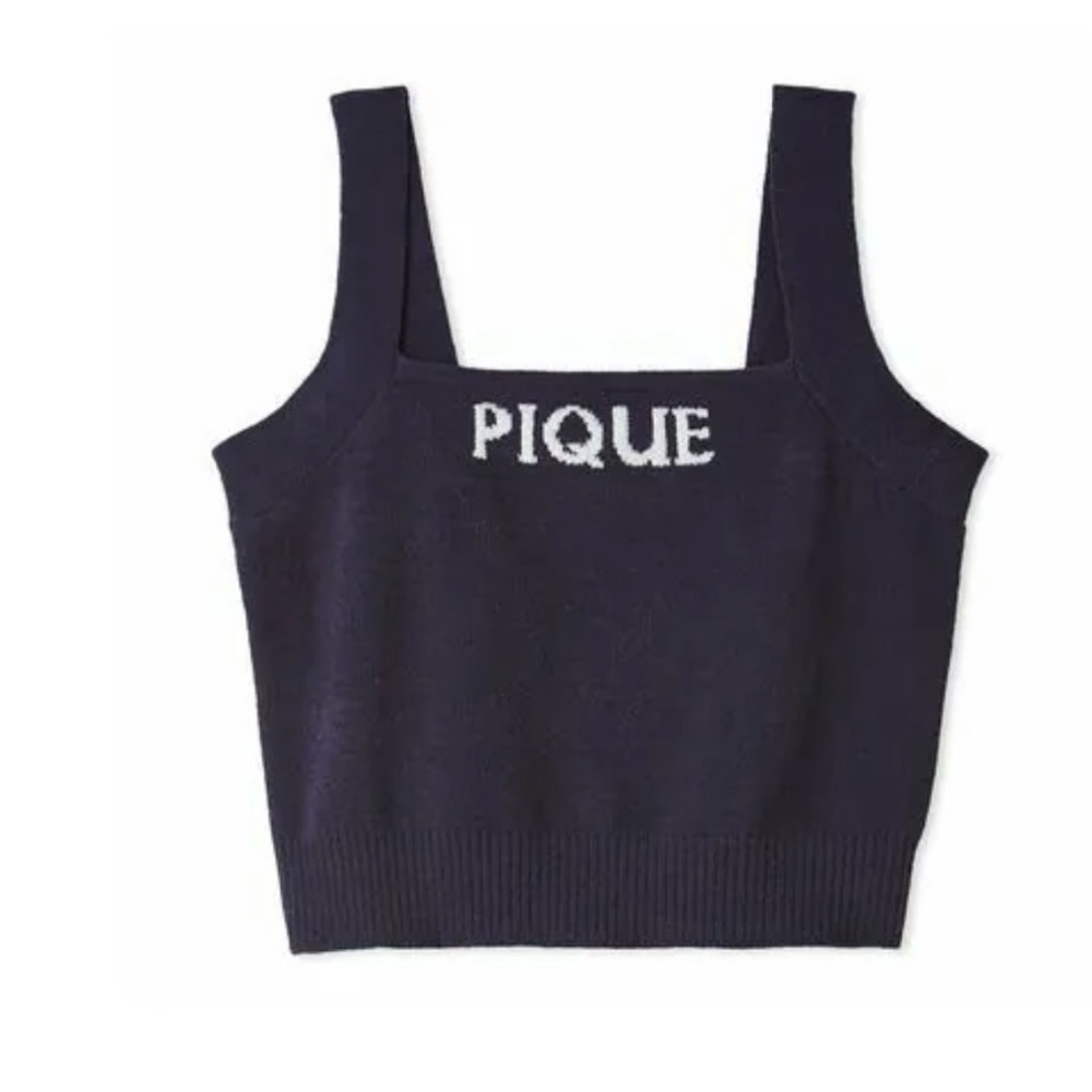 Gelato Pique Navy Blue  Knit Tank Top